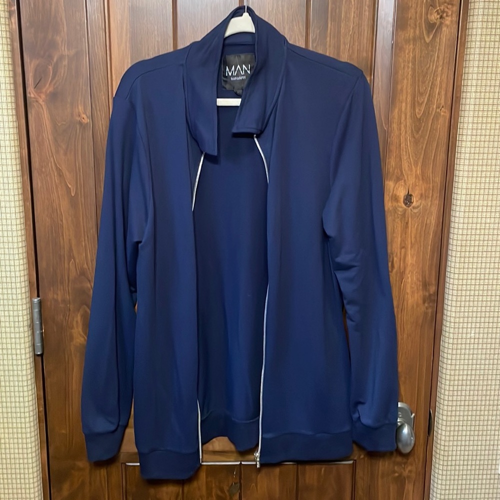 Navy blue zip up sweater